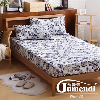 【喬曼帝Jumendi-歐風花絮】台灣製活性柔絲絨雙人三件式床包組