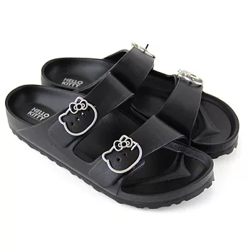 HELLO KITTY 凱蒂貓釦飾輕量防水拖鞋39黑色