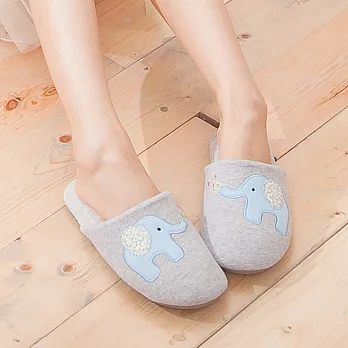 【AMEBER】可愛大象室內家居拖鞋防滑地板拖鞋(灰色M)23.5灰色