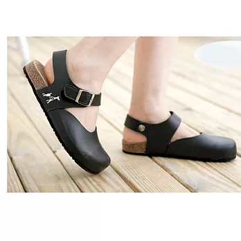 【AMEBER】復刻經典休閒簡約風日系手工鞋超舒適拖鞋23黑色