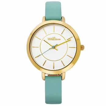 ViVi Fleurs 甜美年代皮革時尚腕錶-綠/33mm