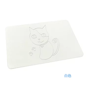 加大升級版珪藻土超吸水地墊//可愛貓款-白
