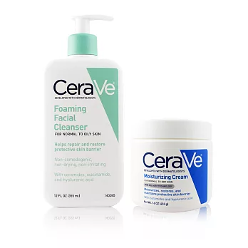 CeraVe 絲若膚 泡沫潔膚凝膠 355ml + 保濕乳霜 453g