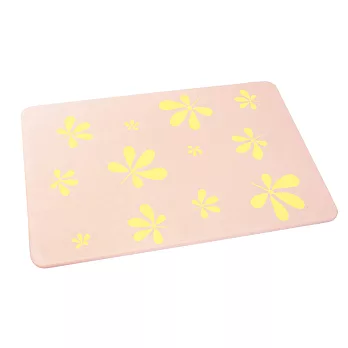 新潮彩色珪藻土吸水地墊//花語紛飛(花辮款)-粉