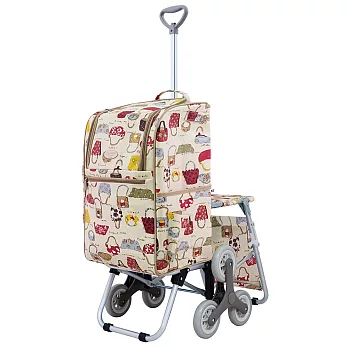 卡蘿輕便時尚購物車-28L三輪有椅-繽紛購物