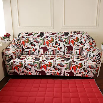 【HomeBeauty】獨家專利印花彈性沙發罩-1+2+3人-部落森林