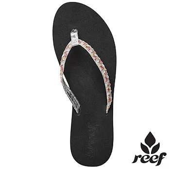 REEF 亮麗多色編織織帶時尚女款人字拖.黑/多彩5黑/多彩