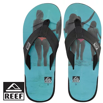 REEF 舒適代表 REEF GIRL印花鞋底基本舒適男款人字拖.黑/藍/粉9黑/藍/粉