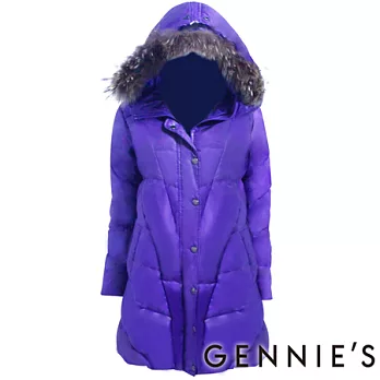 【Gennies奇妮】經典時尚羽絨大衣外套紫