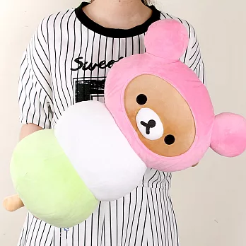 Rilakkuma拉拉熊茶屋麻糬丸子主題超軟Q公仔抱枕
