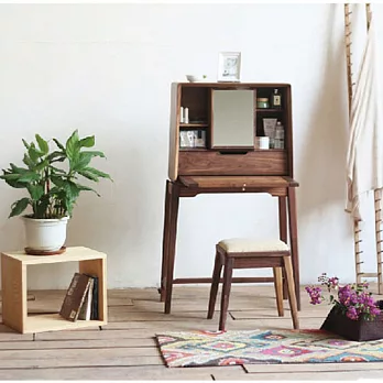 熹山工房-組合式多功能使用-化妝台(胡桃木、白蠟木)胡桃木