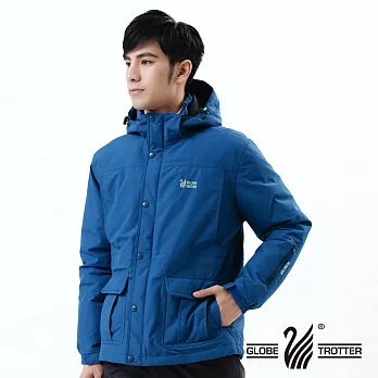 【遊遍天下】GlobeTex防水紳士款JIS90%羽絨禦寒防水羽絨外套(A088)L藍色