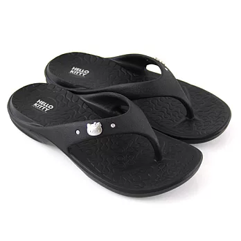 HELLO KITTY 凱蒂貓輕量防水夾腳拖鞋37黑色