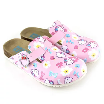 HELLO KITTY 甜美凱蒂貓印花前包後空拖鞋23粉紅色