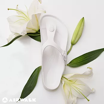 AIRWALK(女) -AB拖 EVA中性T字羅馬夾腳拖鞋4白