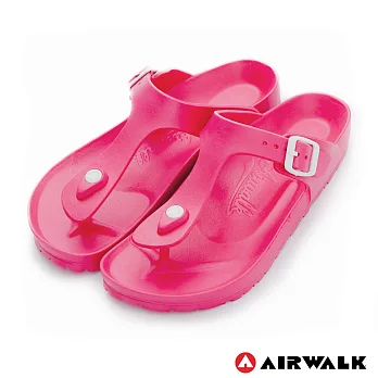 AIRWALK(女) -AB拖 EVA中性T字羅馬夾腳拖鞋4桃紅