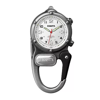 美國DAKOTA迷你掛勾系列 微光軍事撥號銀色錶盤銀色錶框登山錶 掛錶/40mm
