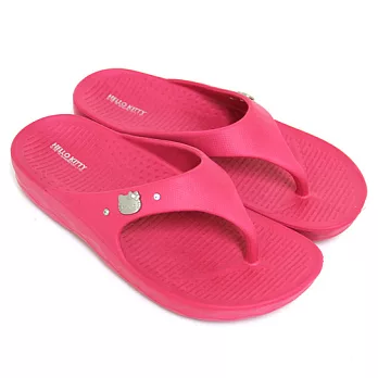 HELLO KITTY 蝴蝶結金屬輕量防水夾腳拖鞋6桃紅色