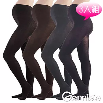 【Gennie’s奇妮】彈性秋冬褲襪-孕婦專用3入組紫*3
