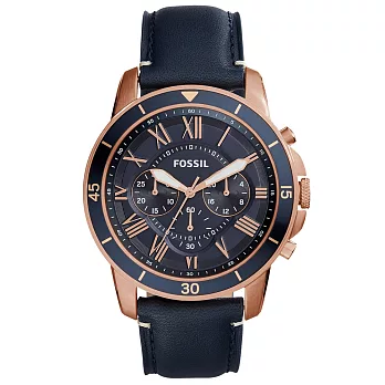 FOSSIL 古典伯爵三環計時腕錶-FS5237