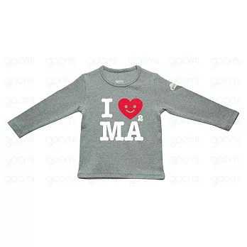 GOOMI台灣第一文創童裝【I Love MAMA】長袖麻花灰T-Shirt1-2Y麻花灰