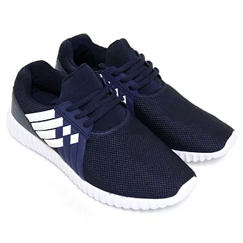 【Pretty】交錯線條綁帶休閒男鞋25.5藍色