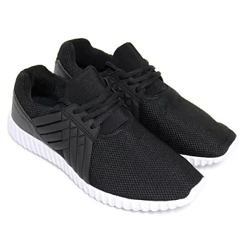 【Pretty】交錯線條綁帶休閒男鞋26黑色