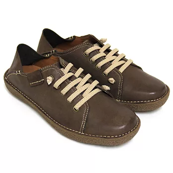 ◤Green Phoenix◥RED ANT彈性鬆緊綁帶臘感牛皮平底兩穿休閒男鞋39咖啡色