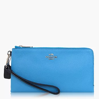 【COACH 攜帶便利】皮革 / 晚宴包 / 手拿包(大款)_雙藍色