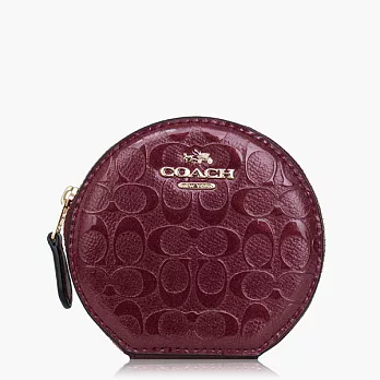 【COACH 零錢收納】亮面 / 卡片 / 零錢包_紫紅