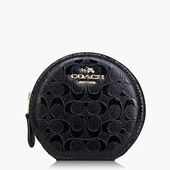 【COACH 零錢收納】亮面 / 卡片 / 零錢包_黑色