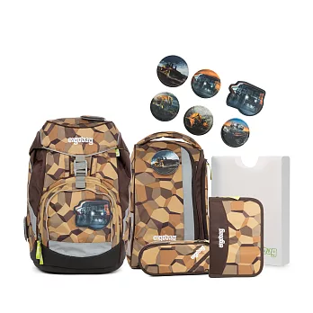 ergobag 兒童成長書包-六件組工程車迷彩