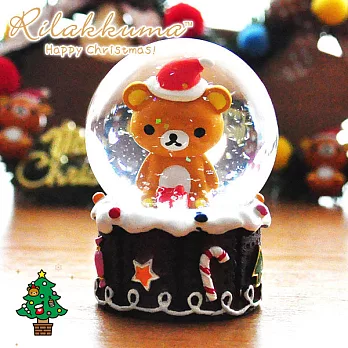 【限量】Rilakkuma拉拉熊聖誕雪花水晶球。蛋糕
