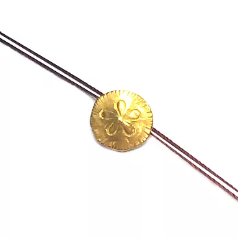 Dogeared 幸運錢幣項鍊 金墜咖啡色棉繩 sand dollar 萬中選一