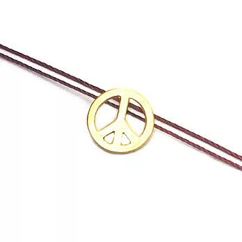 Dogeared 愛和平項鍊 金墜咖啡色棉繩 Open Peace 和諧好人緣