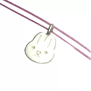 Dogeared 小兔項鍊 銀墜粉紅色棉繩 cute bunny 獨一無二的你