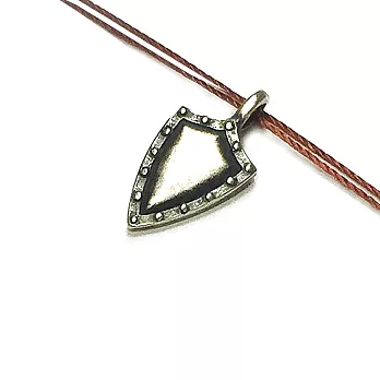 Dogeared 立體盾牌項鍊 銀墜咖啡色棉繩 Shield 充滿自信與勇氣