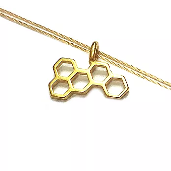 Dogeared 蜂巢項鍊 金墜蜂蜜色棉繩 honeycomb 享受甜蜜人生