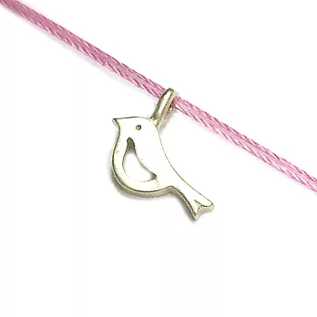 Dogeared 喜鵲項鍊 銀墜粉紅色棉繩 Birdy 嶄新的開始