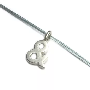 Dogeared & 符號項鍊 銀墜灰藍色棉繩 ampersand 成就人生里程碑