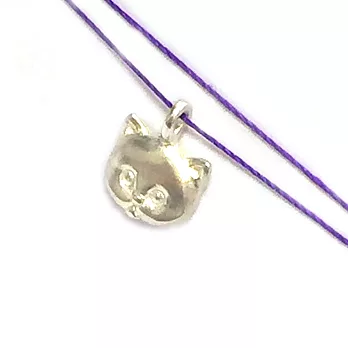 Dogeared 貓咪項鍊 銀墜紫色棉繩 KITTY 獨一無二的喵星人