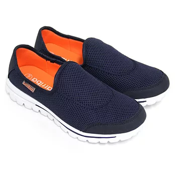 【Pretty】透氣網布直套式休閒男鞋25.5藍色