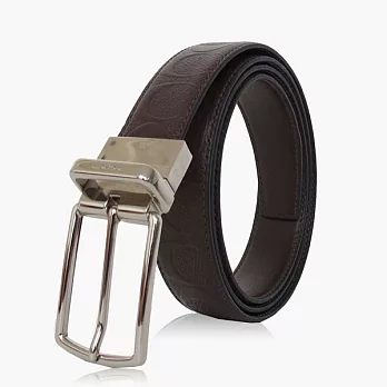 【COACH 穿搭品味】壓紋皮革 / 腰帶 / 皮帶(雙面)_深咖