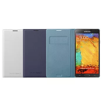 SAMSUNG GALAXY NOTE3 原廠 皮革 翻頁式手機皮套(盒裝)藍色