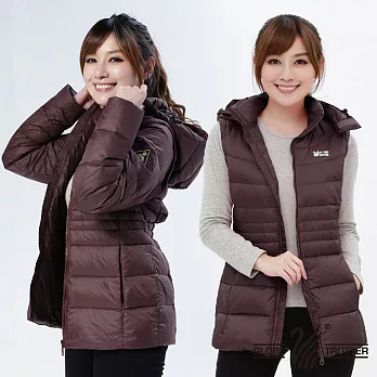 【遊遍天下】女款JIS90%羽絨防風防潑水背心外套二穿式羽絨外套(G0326)M磚紅