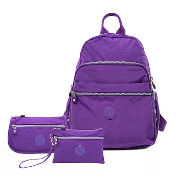 【COUNT DUCK】美系悠活輕量多功能後背-CD-004-紫色(超值三件組)