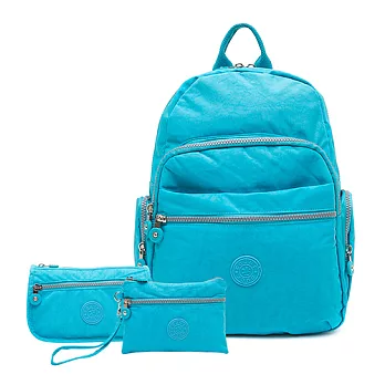 【COUNT DUCK】美系悠活輕量多功能後背-CD-004-天空藍(超值三件組)