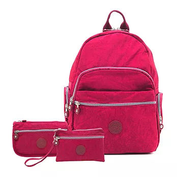 【COUNT DUCK】美系悠活輕量多功能後背-CD-004-沉穩紅(超值三件組)