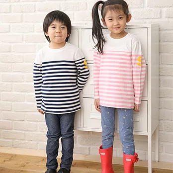 SHIBUDI紳士淑女條紋長袖上衣親子裝MIT(小孩款)90藍白條