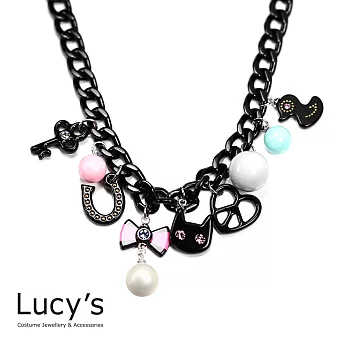 Lucy’s 歐美童趣個性翻玩珍珠貓咪項鍊